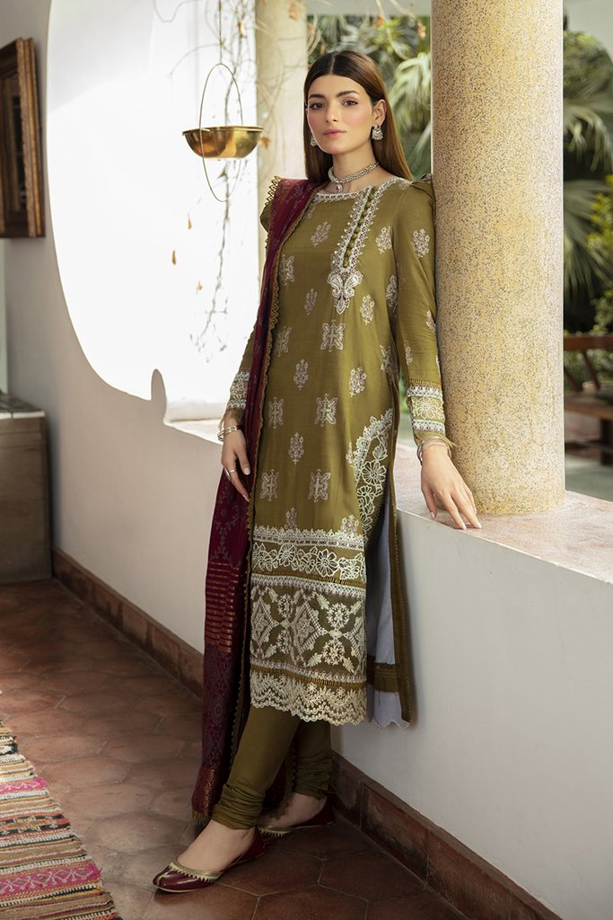 NW-11 | Qalamkar Qline Linen Winter Collection 2021 | Unstitched Embroidered Organza Suits