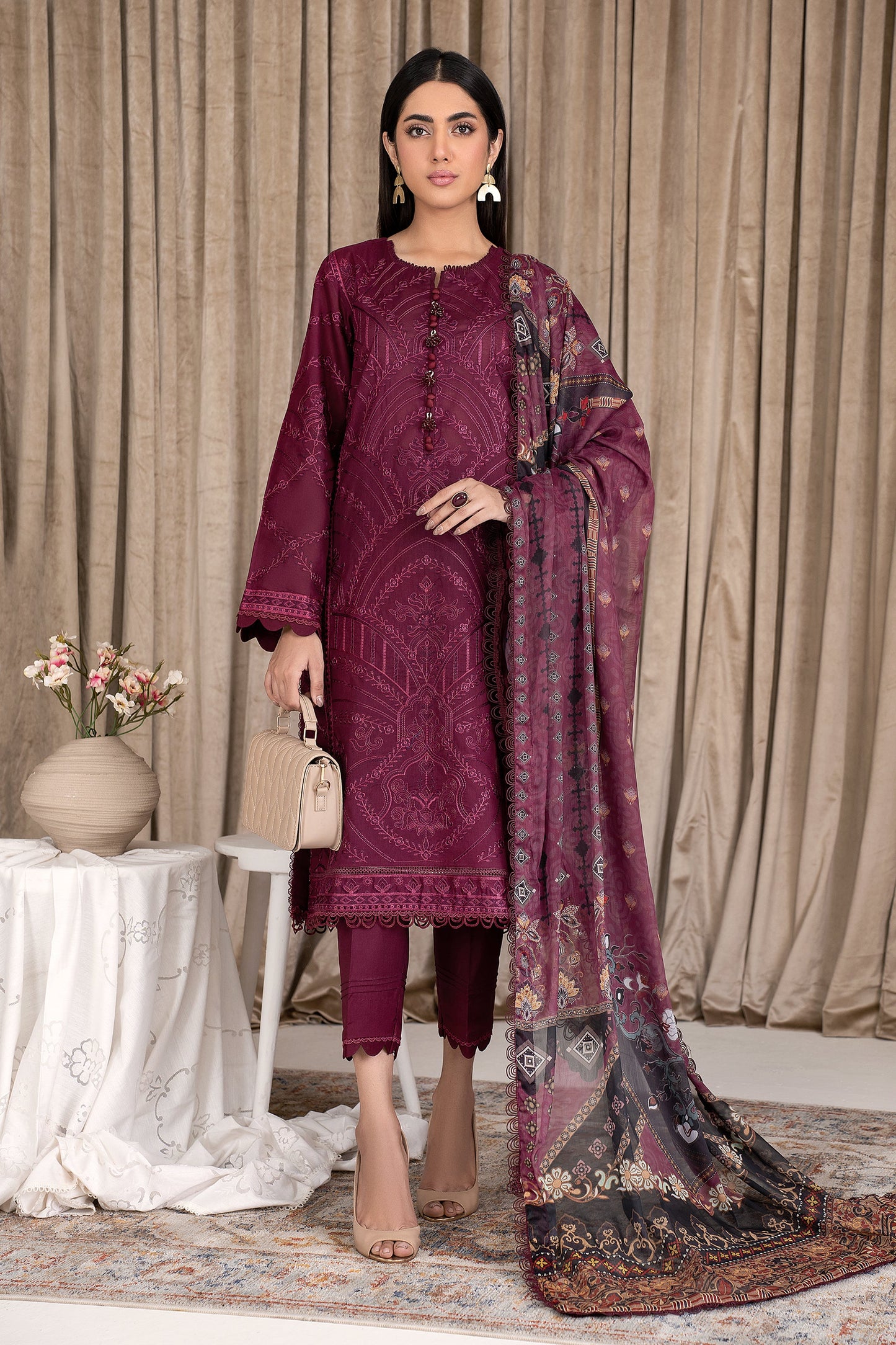ZEL 01 Rose Wood| Zarif Unstitched Lawn | Eid Ul Adha Collection23