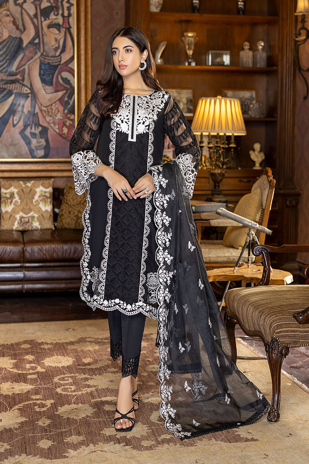 Mystique Noir | Azure Luxe Embroidered 3pcs Collections 2023
