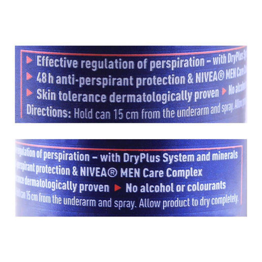 Nivea Men 48H Dry Impact Plus Deodorant Spray| Germany | Dedorant for  Men.