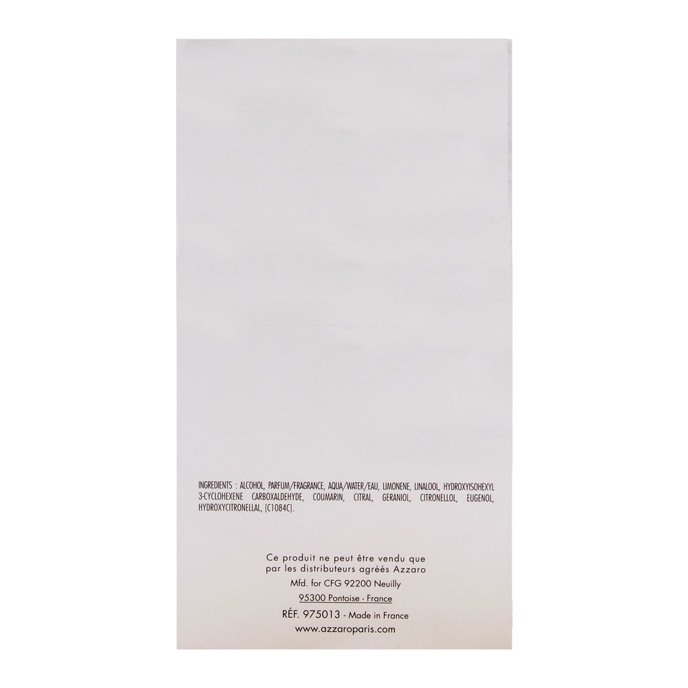 Azzaro Silver Black Pour Homme Eau De Toilette | France | Fragrance for  Men.