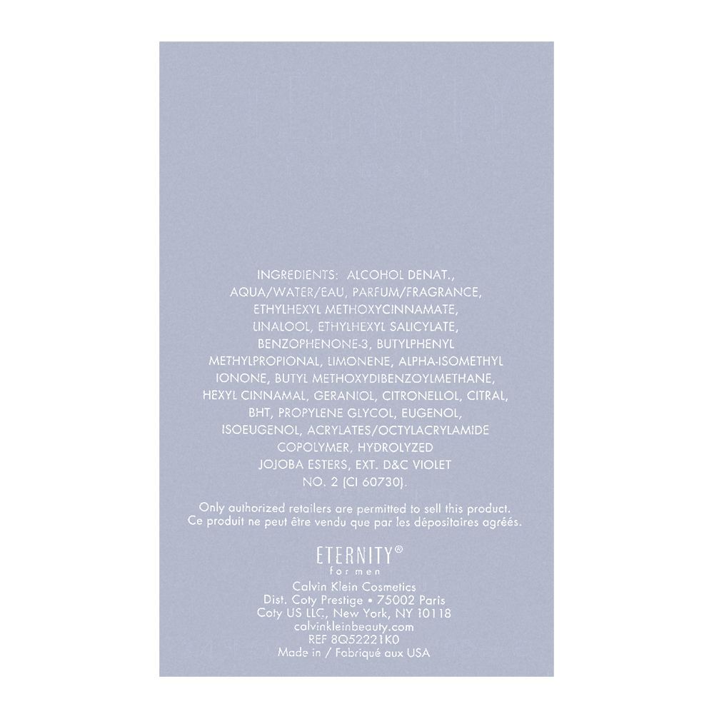 Calvin Klein Eternity For Men Aqua Eau De Toilette | United States | Fragrances  For Men.