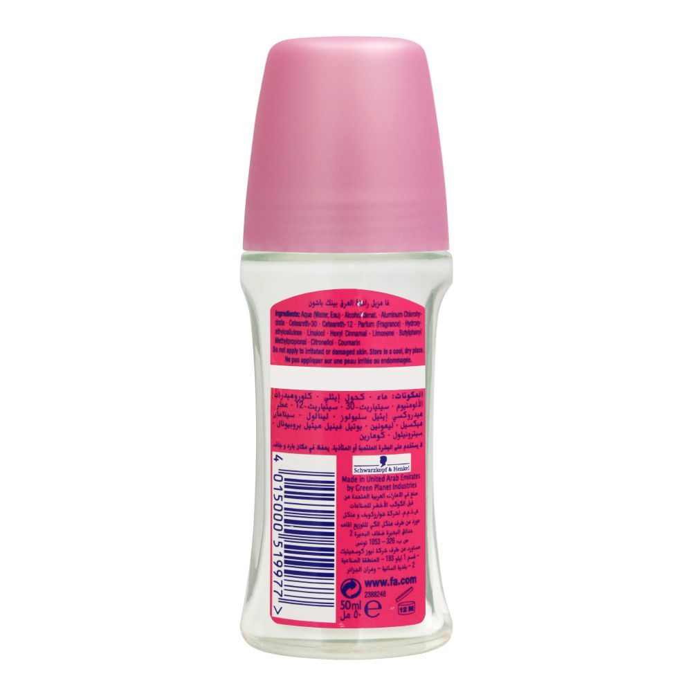 Fa 48H Protection Pink Passion Pink Rose Scent Roll-On Deodorant| Deodorant | For Women