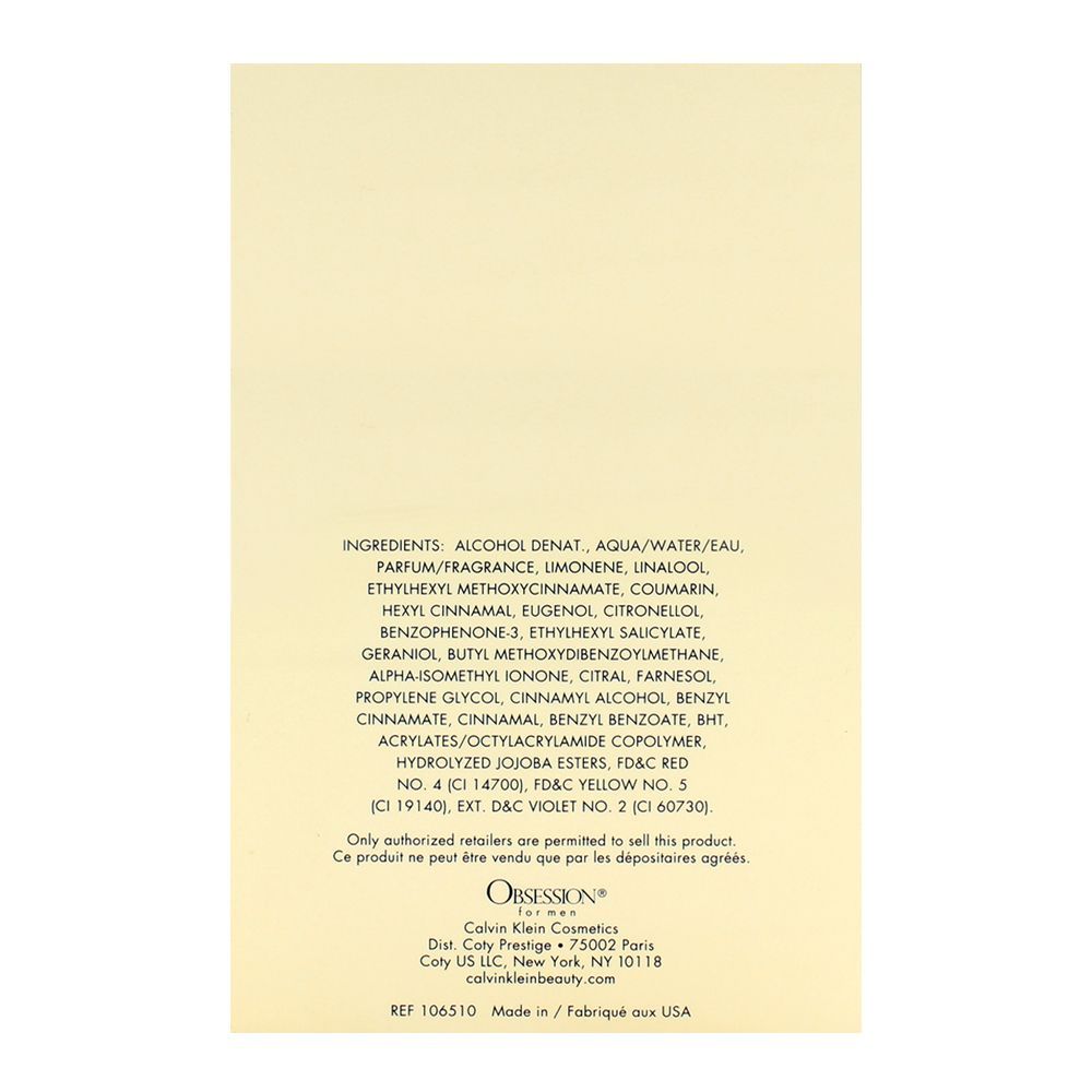 Calvin Klein Obsession For Men Eau De Toilette| United States | Fragrances  For Men.