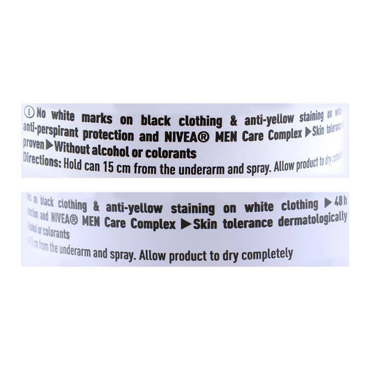 Nivea Men 48H Invisible Original Deodorant Spray, For Black & White| Germany | Dedorant for  Men.