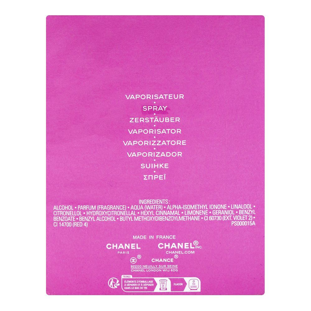 Chanel Chance Eau Tender, Eau De Toilette, 100ml | France | Fragrance For Women