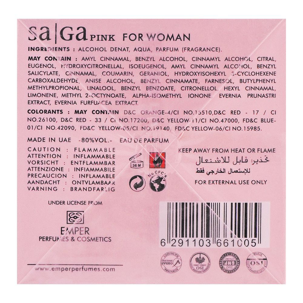 Emper Saga Pink Pour Femme EDP, 100ml | United Arab Emirates | Fragrance For Women