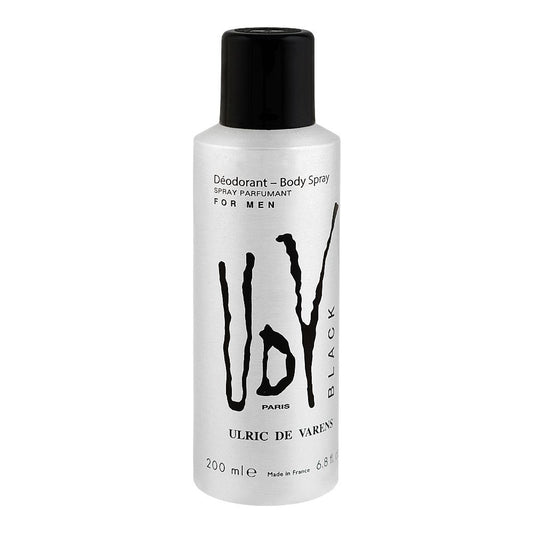 UDV Black For Men Deodorant Body Spray, 200ml | Paris | Fragrance For Men