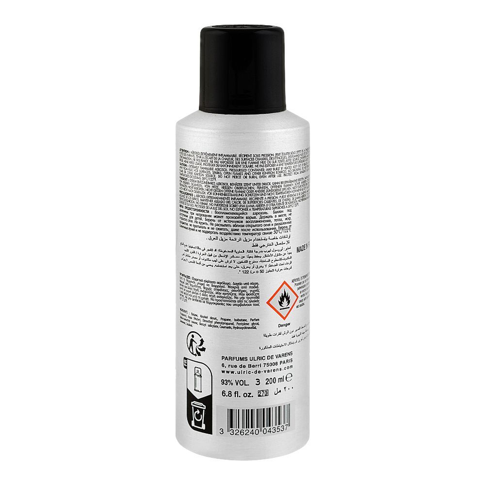UDV Black For Men Deodorant Body Spray, 200ml | Paris | Fragrance For Men