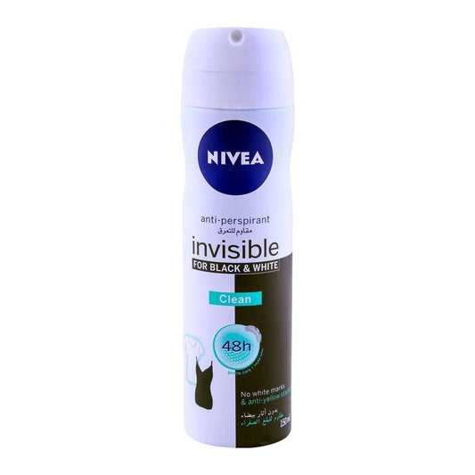 Nivea 48H Invisible Anti-Perspirant Deodorant Spray, For Black & White| Deodorant | For Women.