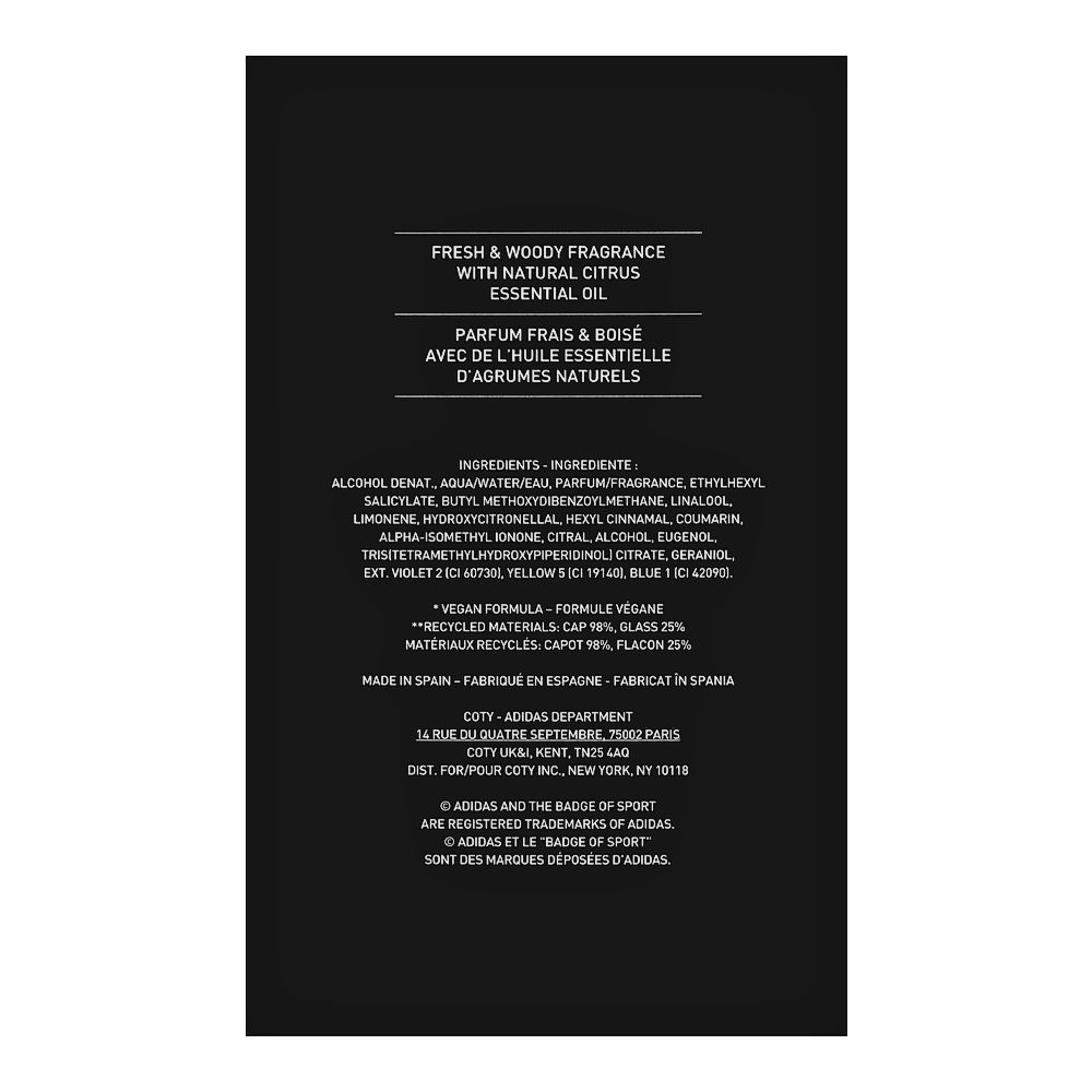 Adidas Dynamic Pulse, Eau de Toilette, 100ml | Spain | Fragrance For Men