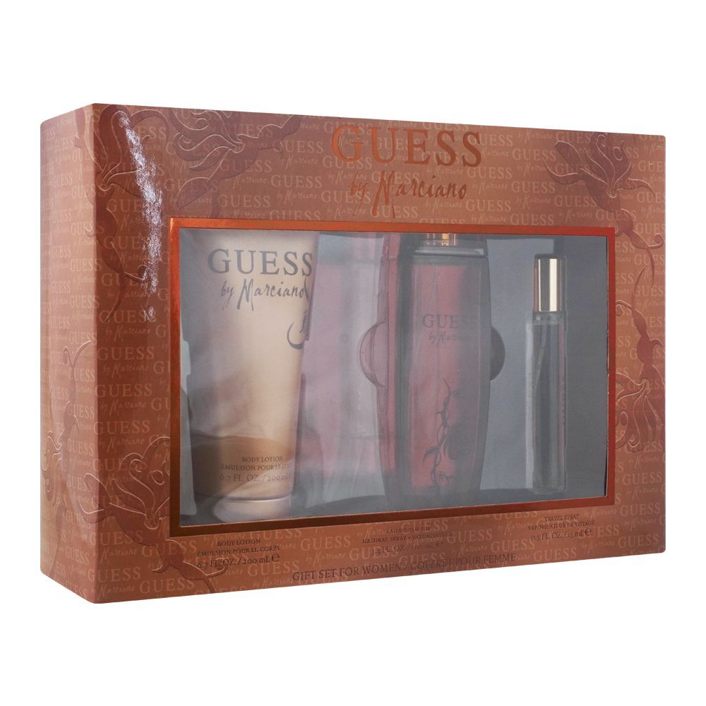 Guess By Marciano For Women Set EDP 100ml + Body Lotion 200ml + Travel Spray 15ml | France |  Fragrance For Women