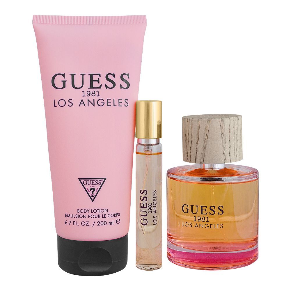 Guess 1981 Los Angeles Set Gift Set for Women, Eau De Toilette 100ml + Body Lotion 200ml + Travel Spray 15ml | United States |  Fragrance For Women