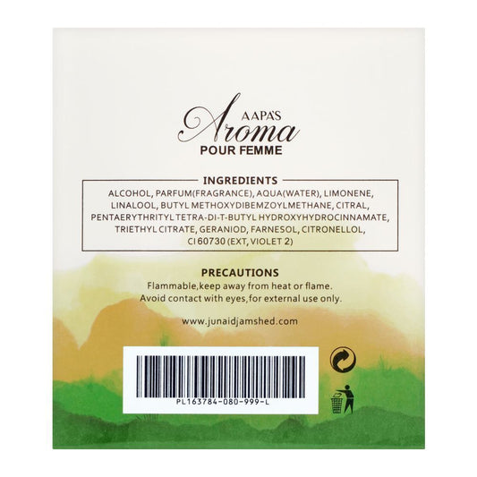 Junaid Jamshed J. Aapa's Aroma Pour Femme, 80ml | Pakistan | Fragrance For Women