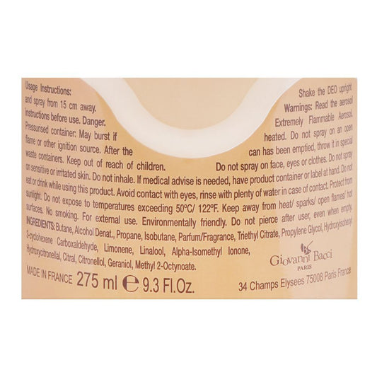 Giovanni Bacci My Giovanni Pour Femme Perfume Deodorant Spray |  France | For Women