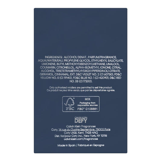 Calvin Klein Defy Eau De Parfum For Men |  Spain | Fragrances  For Men.