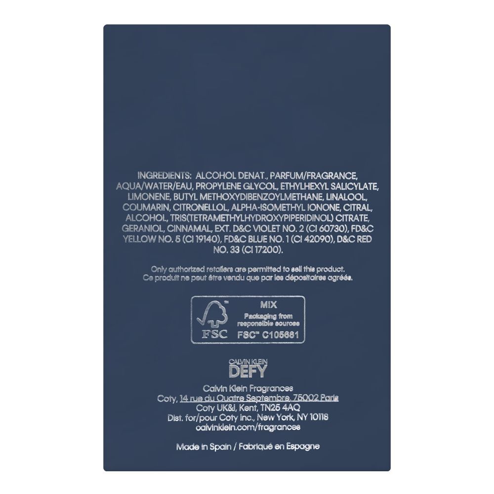 Calvin Klein Defy Eau De Parfum For Men | Germany | Fragrances  For Men.
