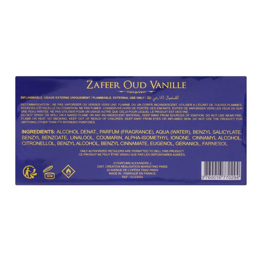 Alexandre.J The Collector Zafeer Oud Vanille Eau De Parfum | United Arab Emirates| perfume  For Men.