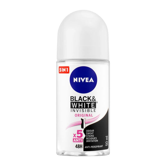 Nivea 5-In-1 Black & White Invisible Original X5 Anti Roll On, For Women | Nivea | For Women