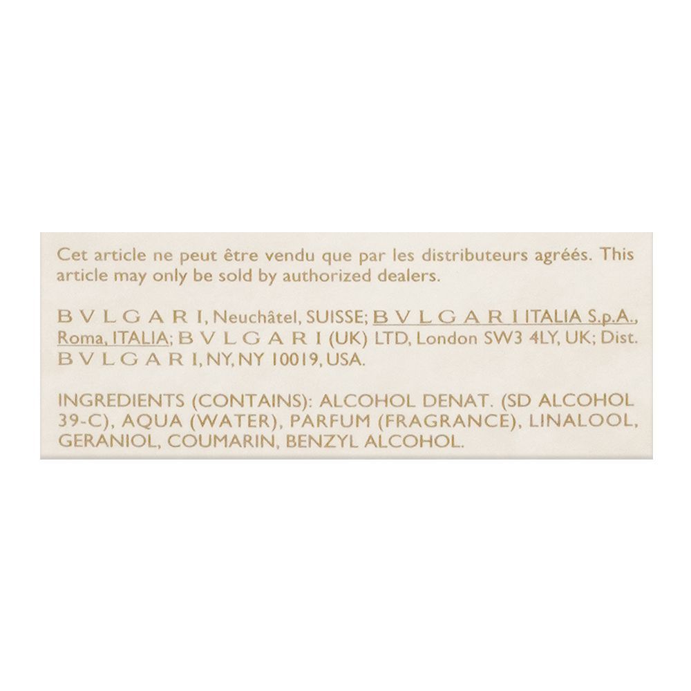 Bvlgari Eau Parfume Au The Blanc Eau De Cologne |  Italy | For Men & Women