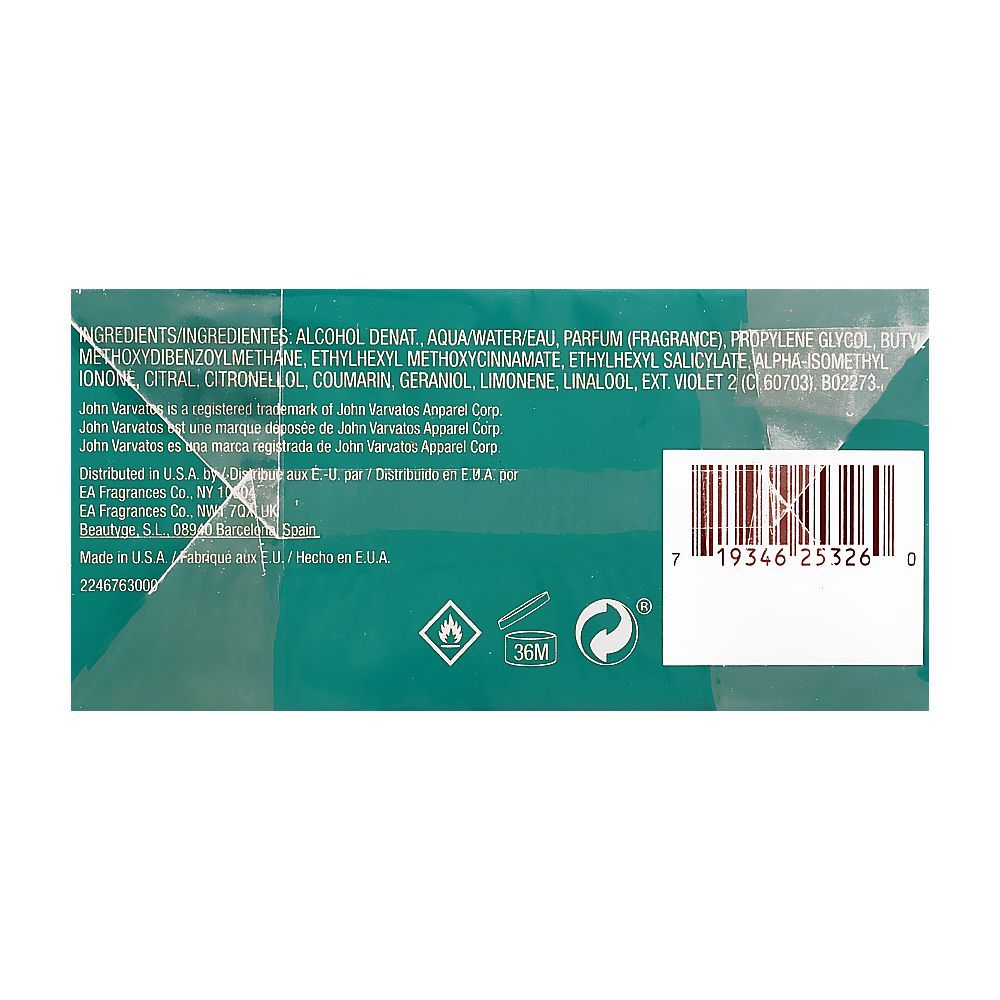 John Varvatos XX Artisan Teal Eau De Toilette, 125ml | United States | Fragrance For Men