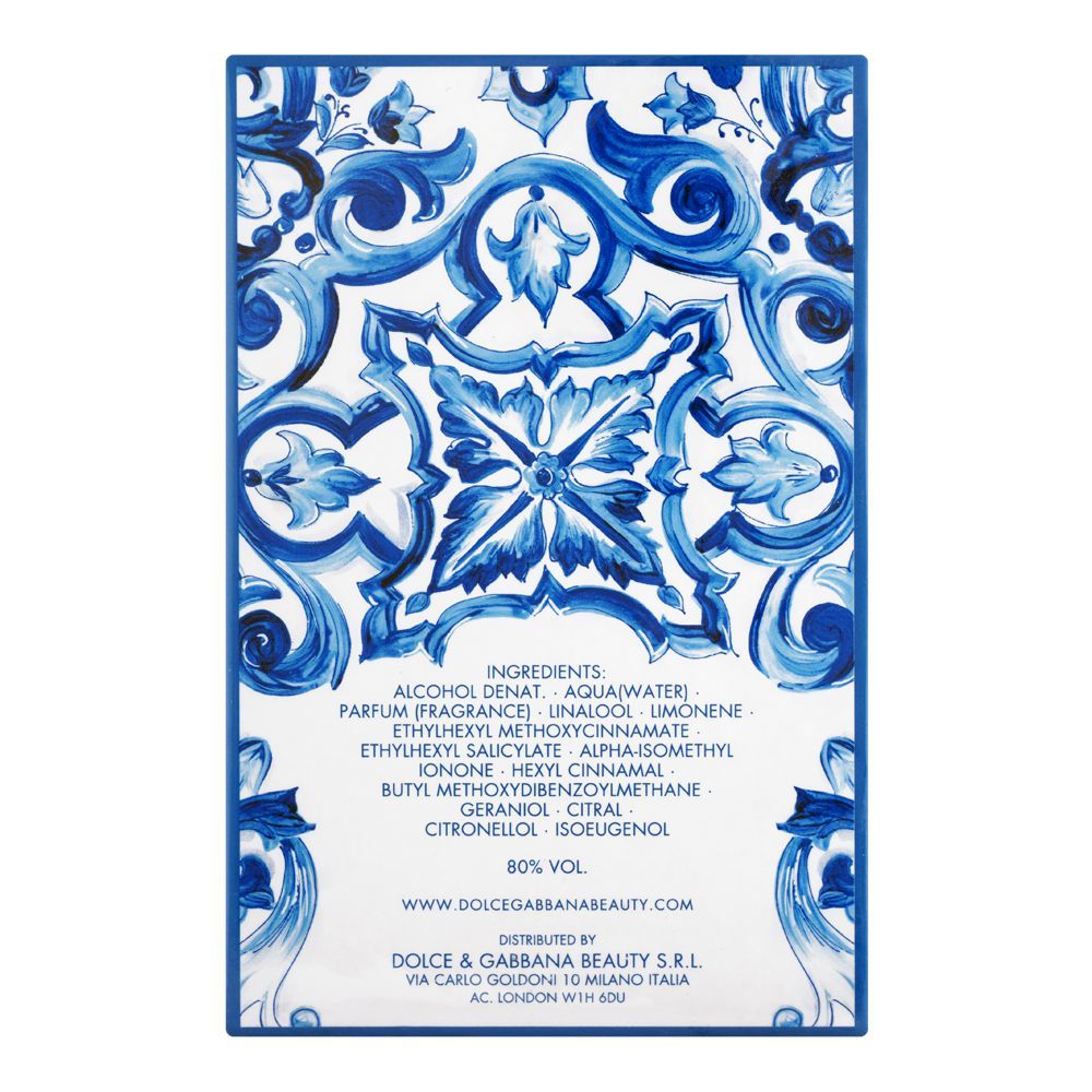 Dolce & Gabbana Light Blue Summer Vibes Pour Homme Eau De Toilette, 125ml | Italy | Fragrance For Men