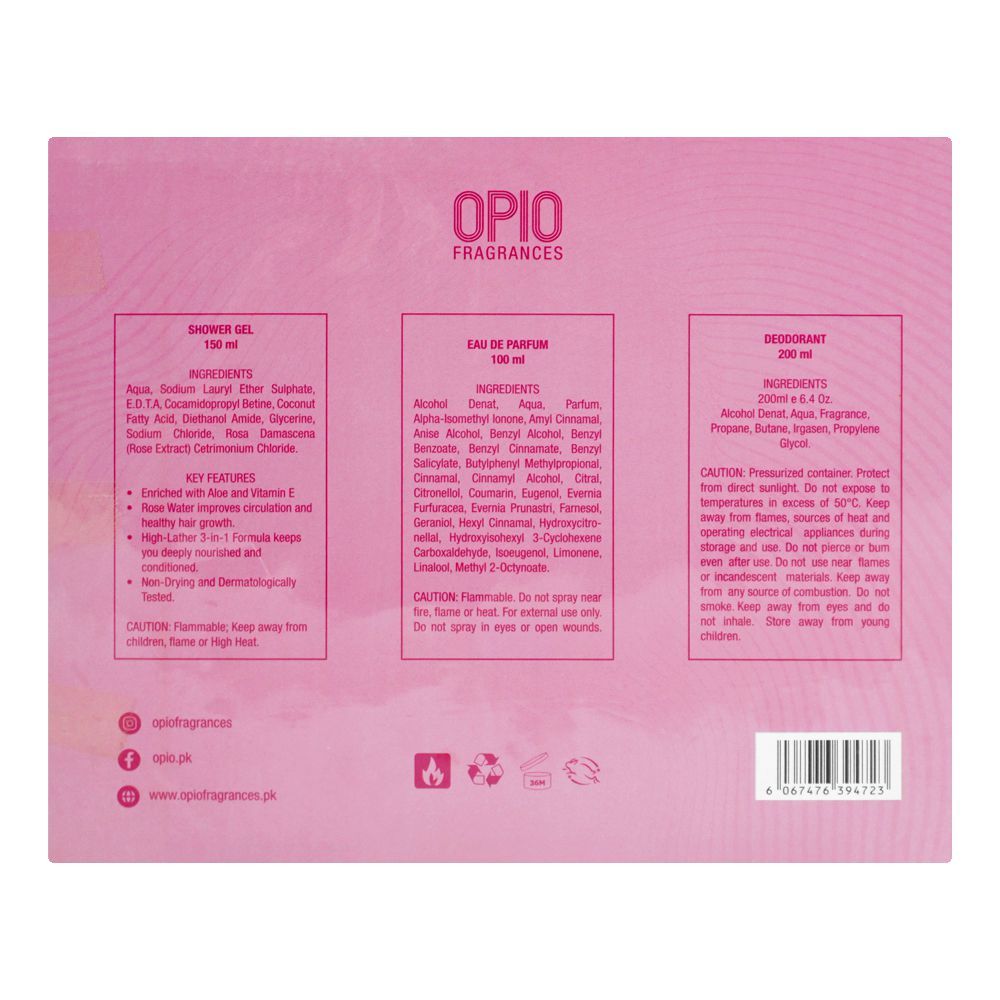 Opio Kisses Set, Eau De Parfum 100ml + Shower Gel + Deodorant | United Arab Emirates | For Women