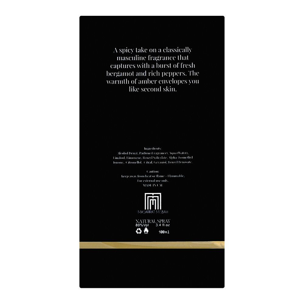 Masarrat Misbah Noir Eau De Parfum, 100ml | United Arab Emirates | Fragrance For Men