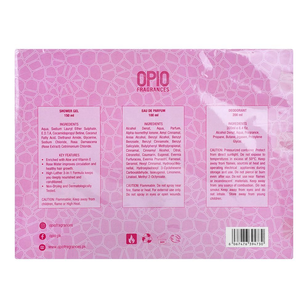 Opio Vault De Charm Set, Eau De Parfum 100ml + Shower Gel 150ml + Deodorant 200ml | For Women