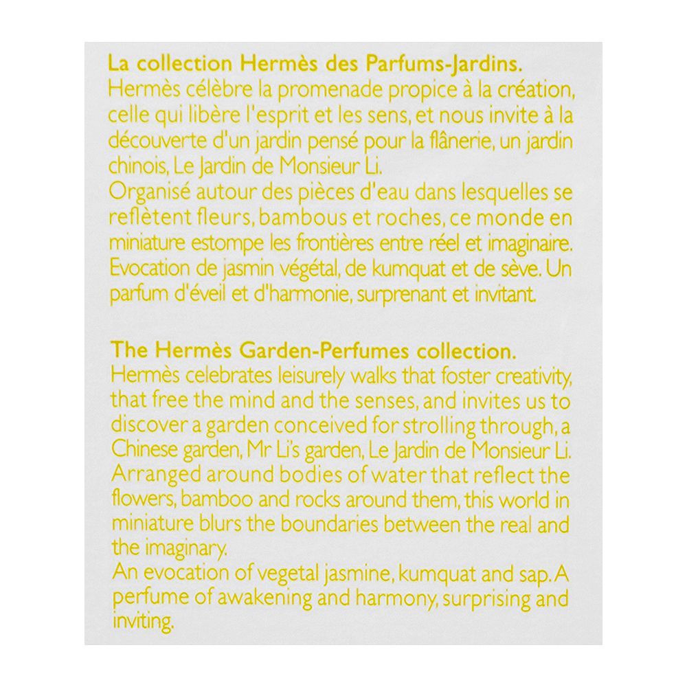 Hermes Le Jardin De Monsieur Li Eau De Toilette, 100ml | France | For Men & Women