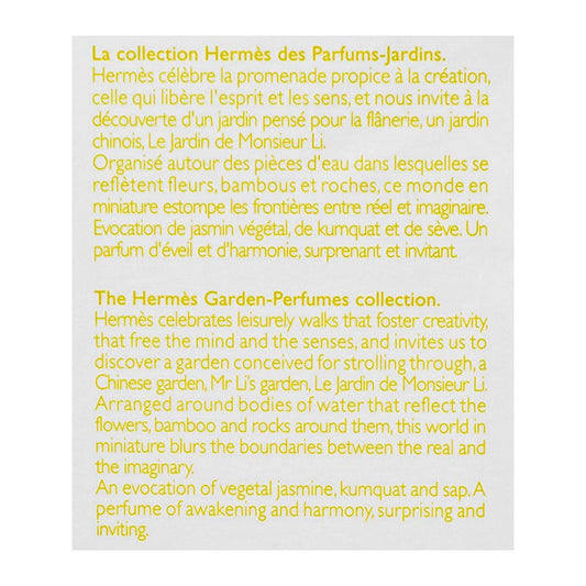 Hermes Le Jardin De Monsieur Li Eau De Toilette, 100ml | France | For Men & Women