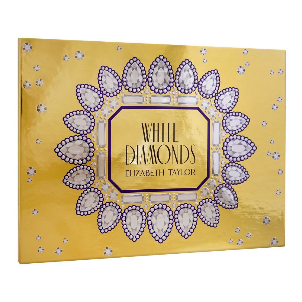 Elizabeth Taylor White Diamond Gift Set, For Women, Eau De Toilette Natural Spray 100ml + Perfumed Body Lotion 100ml + Moisturizing Gel Hydratant Body Wash 100ml | Elizabeth Taylor | For Women