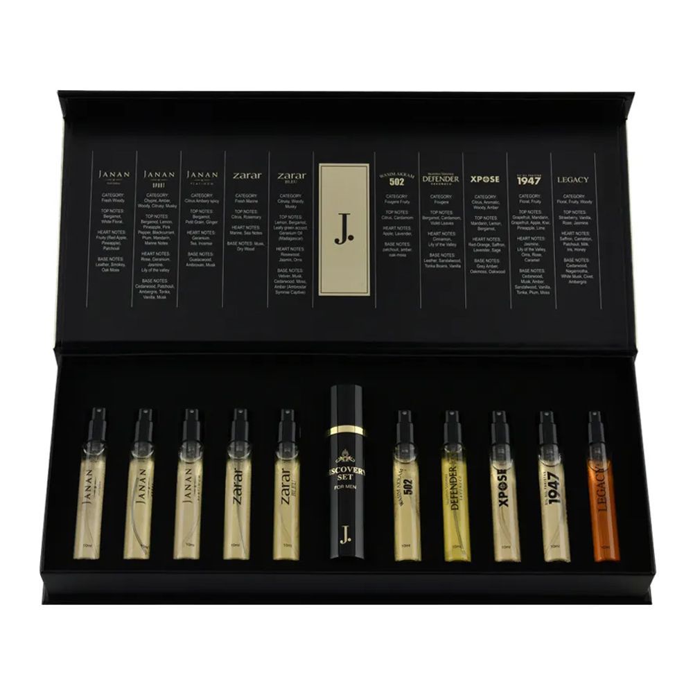 Junaid Jamshed Discovery Set For Men, Each 10ml, 10-Pack | Nationwide | Fragrance For Men