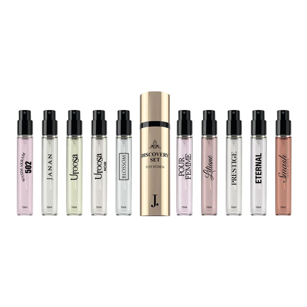 Junaid Jamshed Discovery Set For Women, Each 10ml, 10-Pack | J. Fragrances | For Women