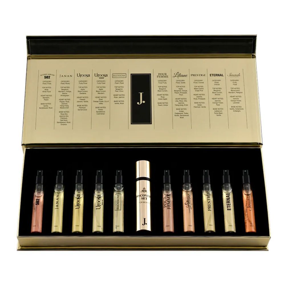 Junaid Jamshed Discovery Set For Women, Each 10ml, 10-Pack | J. Fragrances | For Women