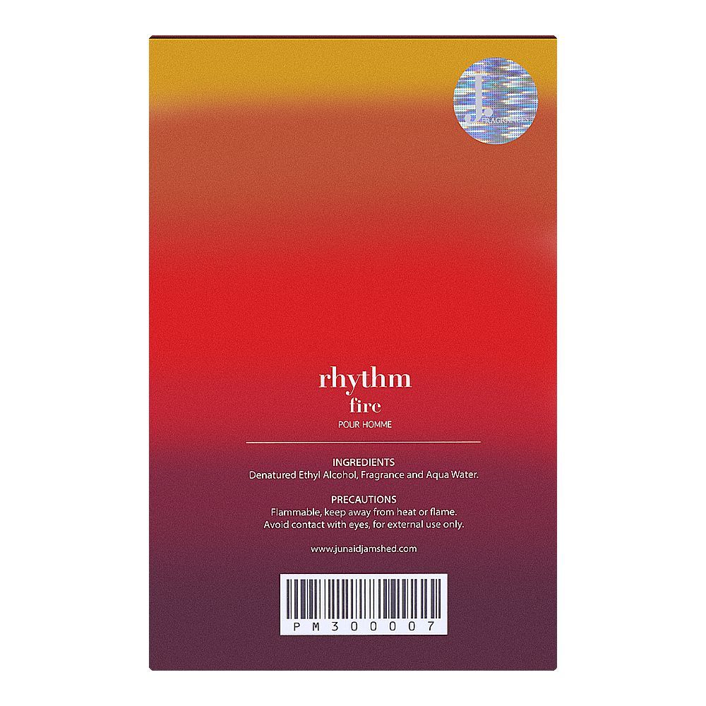Junaid Jamshed Rhythm Fire Pour Homme, Eau de Parfum, 100ml | Nationwide | Fragrance For Men