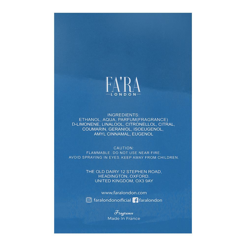 Fa'ra The Blue, Eau de Parfum, 100ml | France | Fragrance For Men