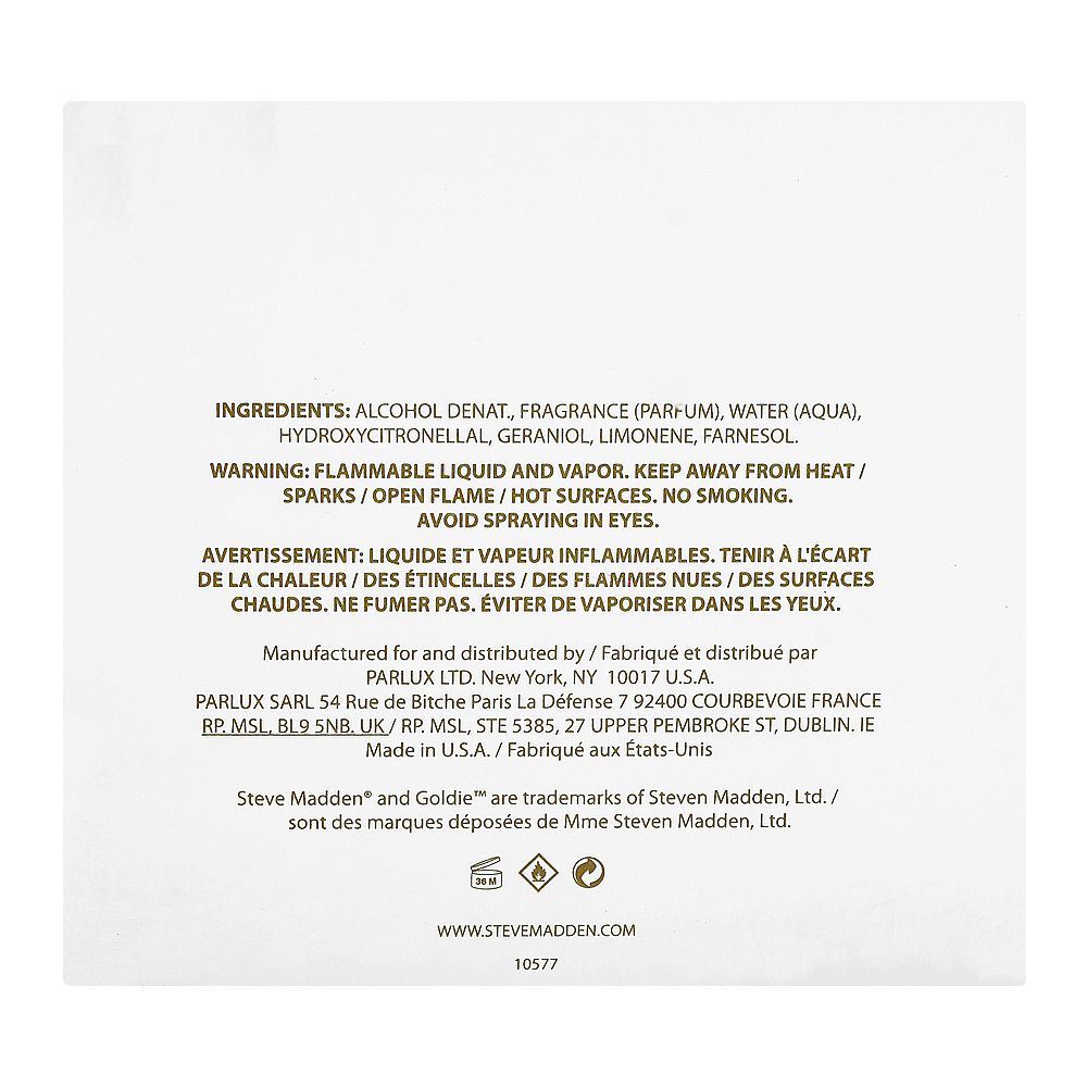 Steve Madden Goldie, Eau De Parfum, 100ml | United States | Fragrance For Women