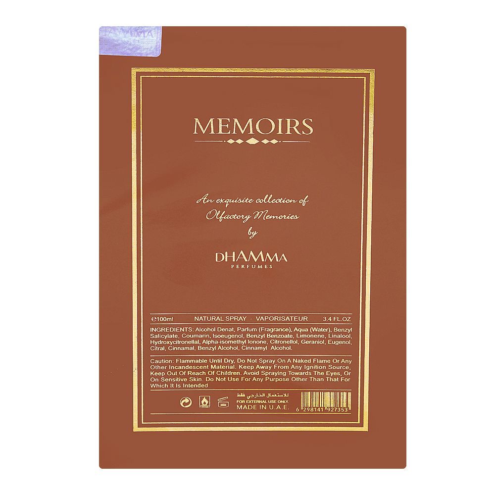 Dhamma Memoirs Oriental Nights Parfum, 100ml | United Arab Emirates | Fragrance For Men & Women