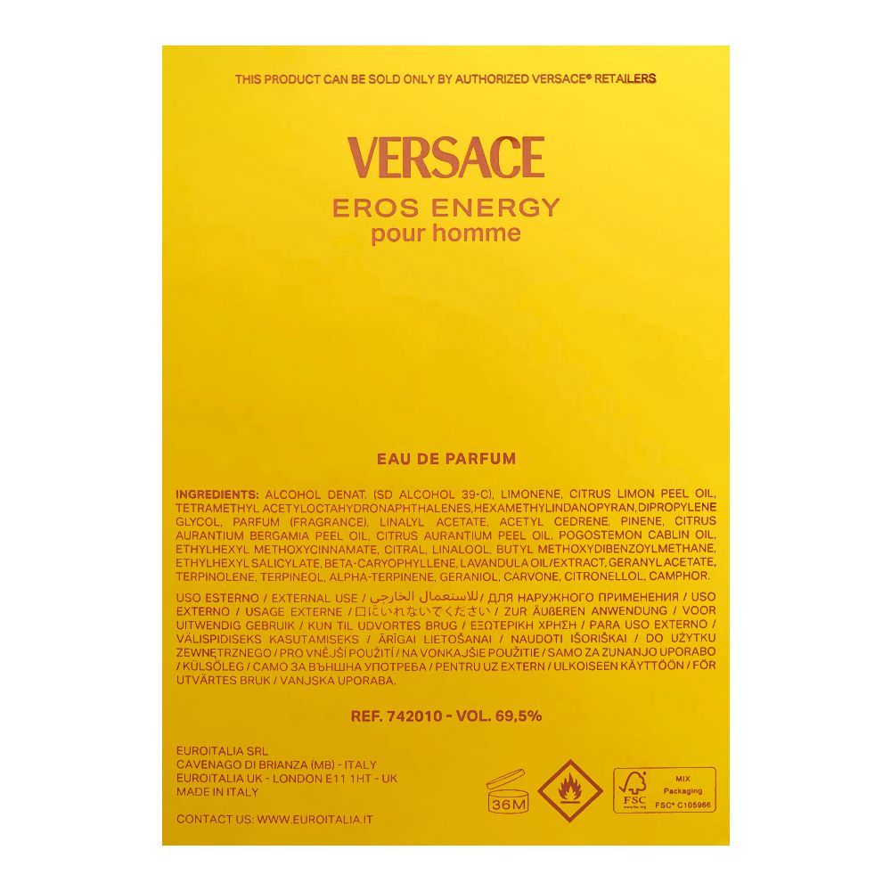Versace Eros Energy, Eau de Parfum, 100ml | Italy | Fragrance For Men