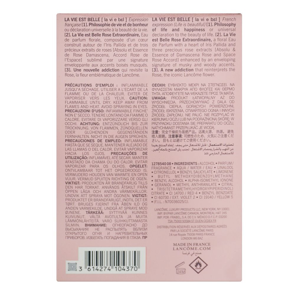 Lancome La Vie Est Belle Rose Extraordinaire, Eau de Parfum, 100ml | France | Fragrance For Women