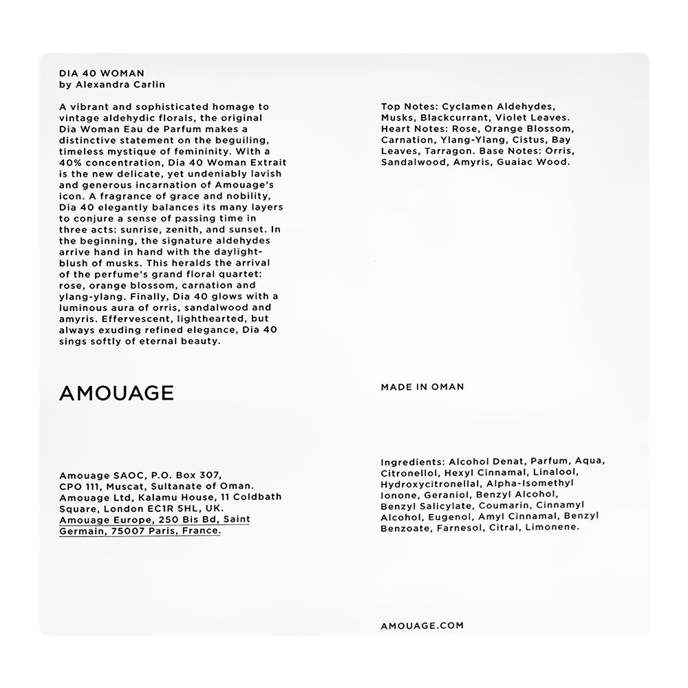 Amouage Dia 40 Woman, Eau De Parfum, 100ml | Oman | Fragrance For Women