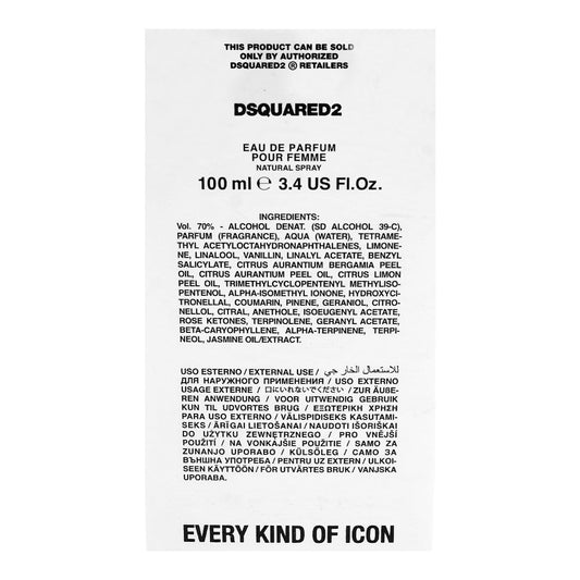 Dsquared2 Icon Pour Femme, Eau De Parfum, 100ml | Italy | Fragrance For Women