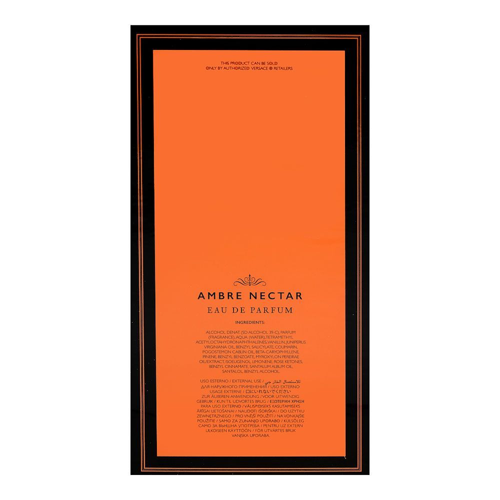 Versace Atelier Ambre Nectar, Eau De Parfum, 100ml | Italy | Fragrance For Men & Women
