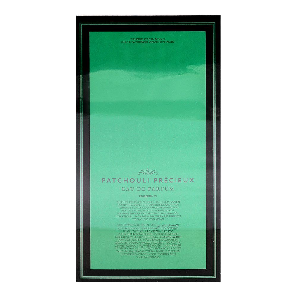 Versace Atelier Patchouli Precieux, Eau De Parfum, 100ml | Italy | Fragrance For Men & Women