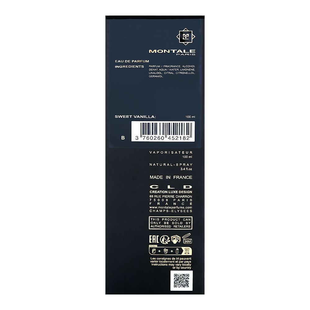 Montale Sweet Vanilla, Eau De Parfum, 100ml | France | Fragrance For Men & Women
