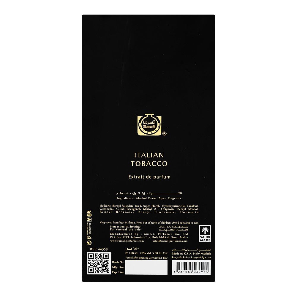 Surrati Italian Tobacco, Extrait De Parfum, 150ml | United Arab Emirates | Fragrance For Men & Women