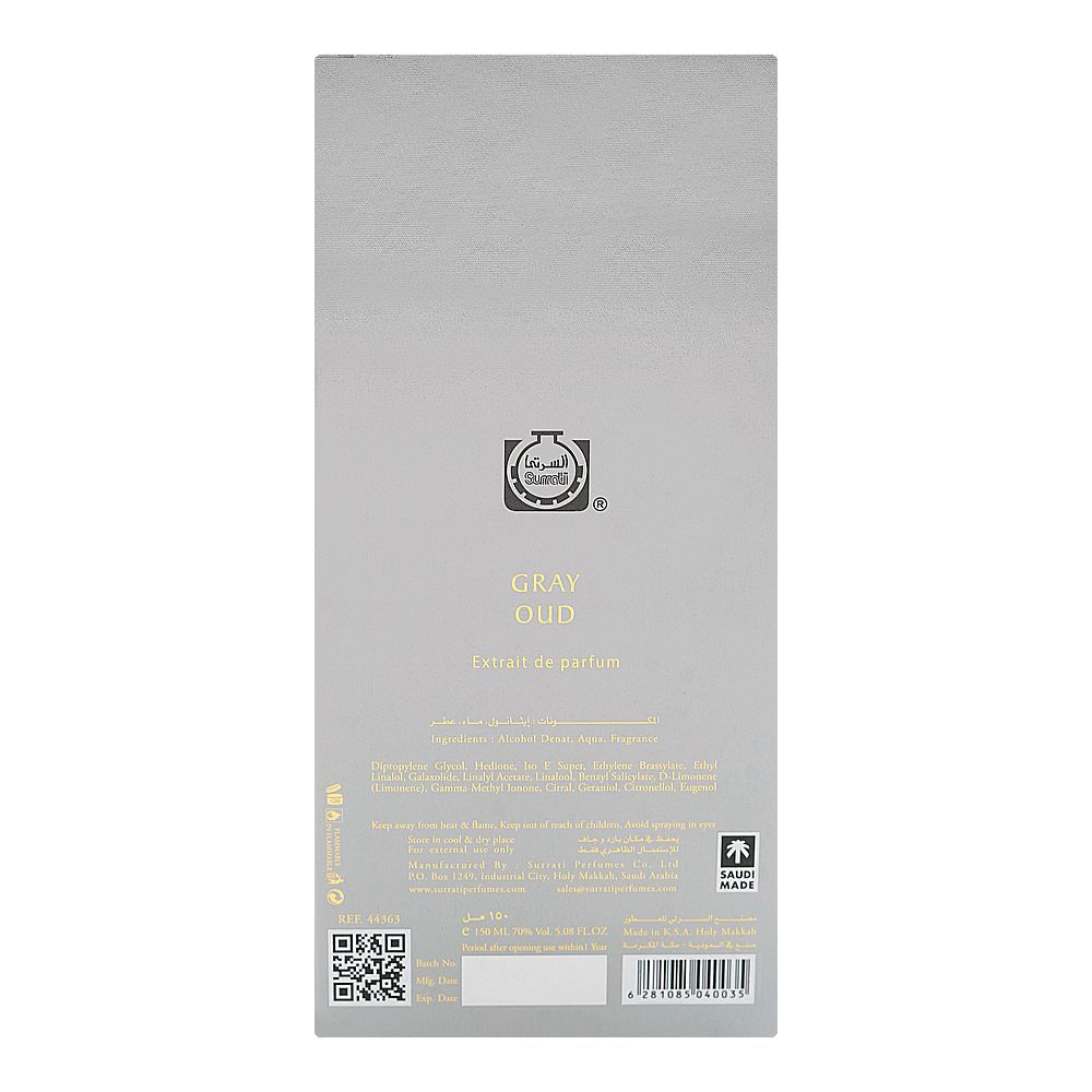 Surrati Gray Oud, Extrait De Parfum, 150ml | United Arab Emirates | Fragrance For Men & Women
