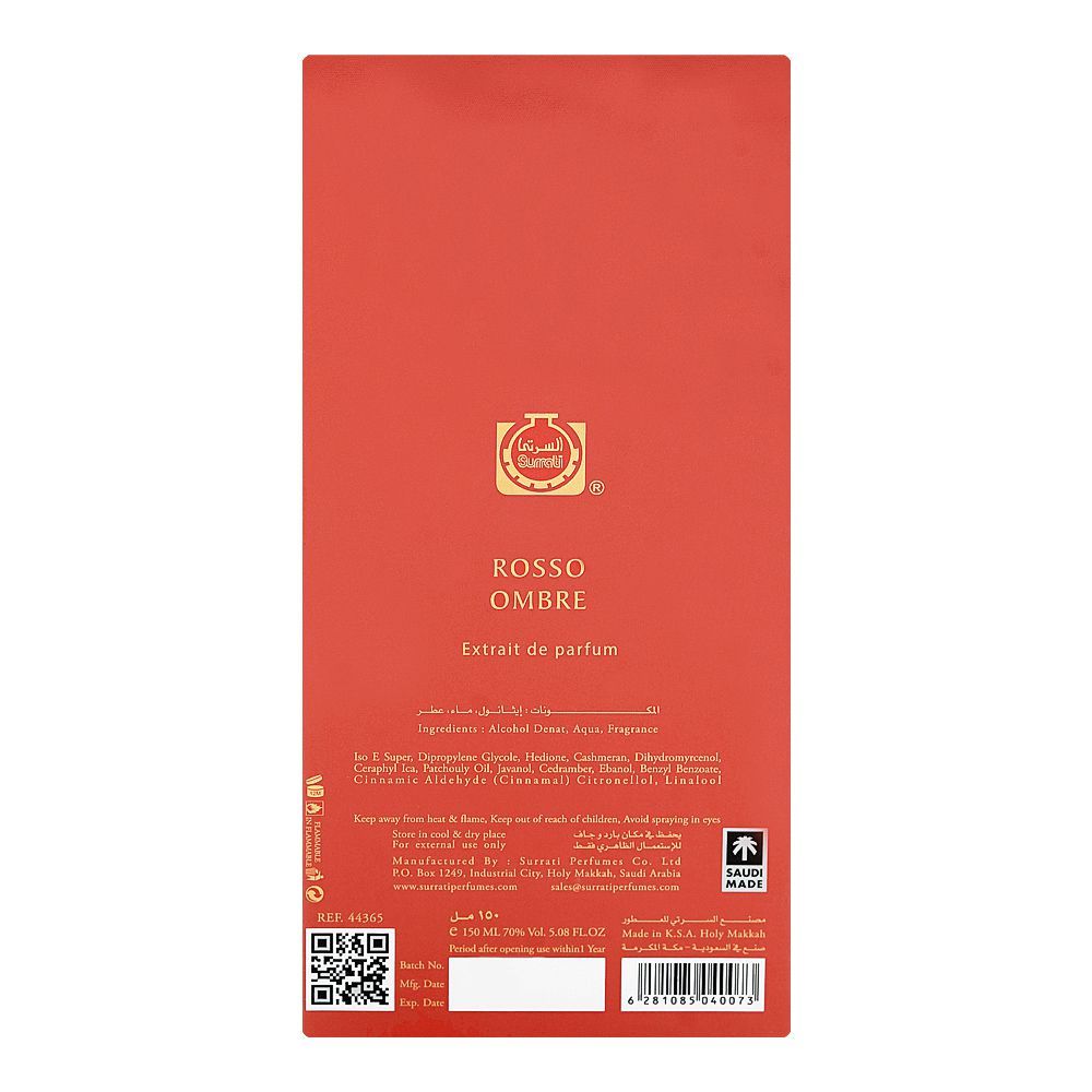 Surrati Rosso Ombre, Extrait De Parfum, 150ml | United Arab Emirates | Fragrance For Men & Women