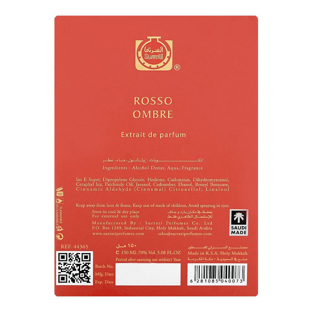 Surrati Rosso Ombre, Extrait De Parfum, 150ml | United Arab Emirates | Fragrance For Men & Women